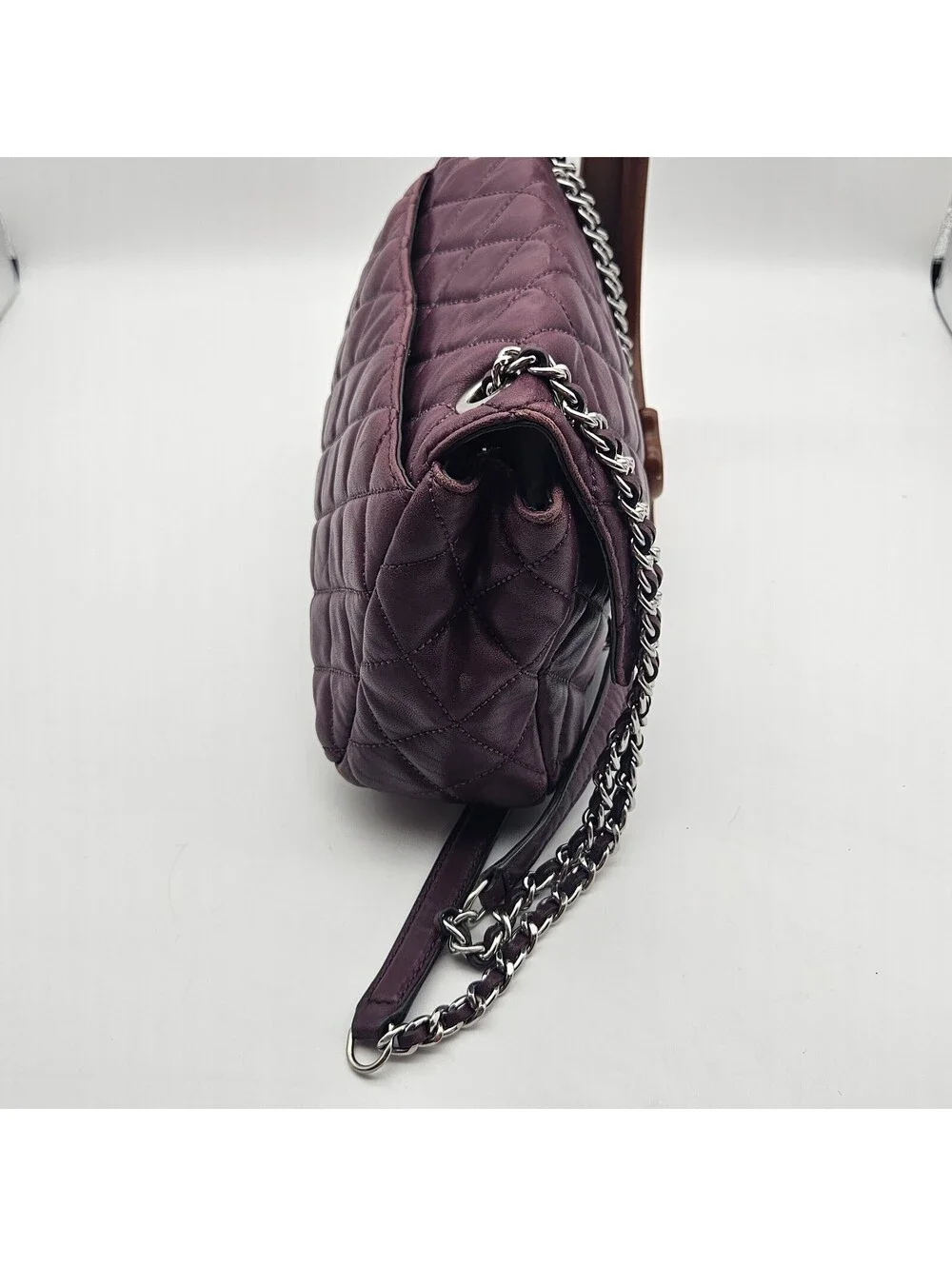 Michael Kors Purple Quilted Purse With Adjustable Chain Strap
